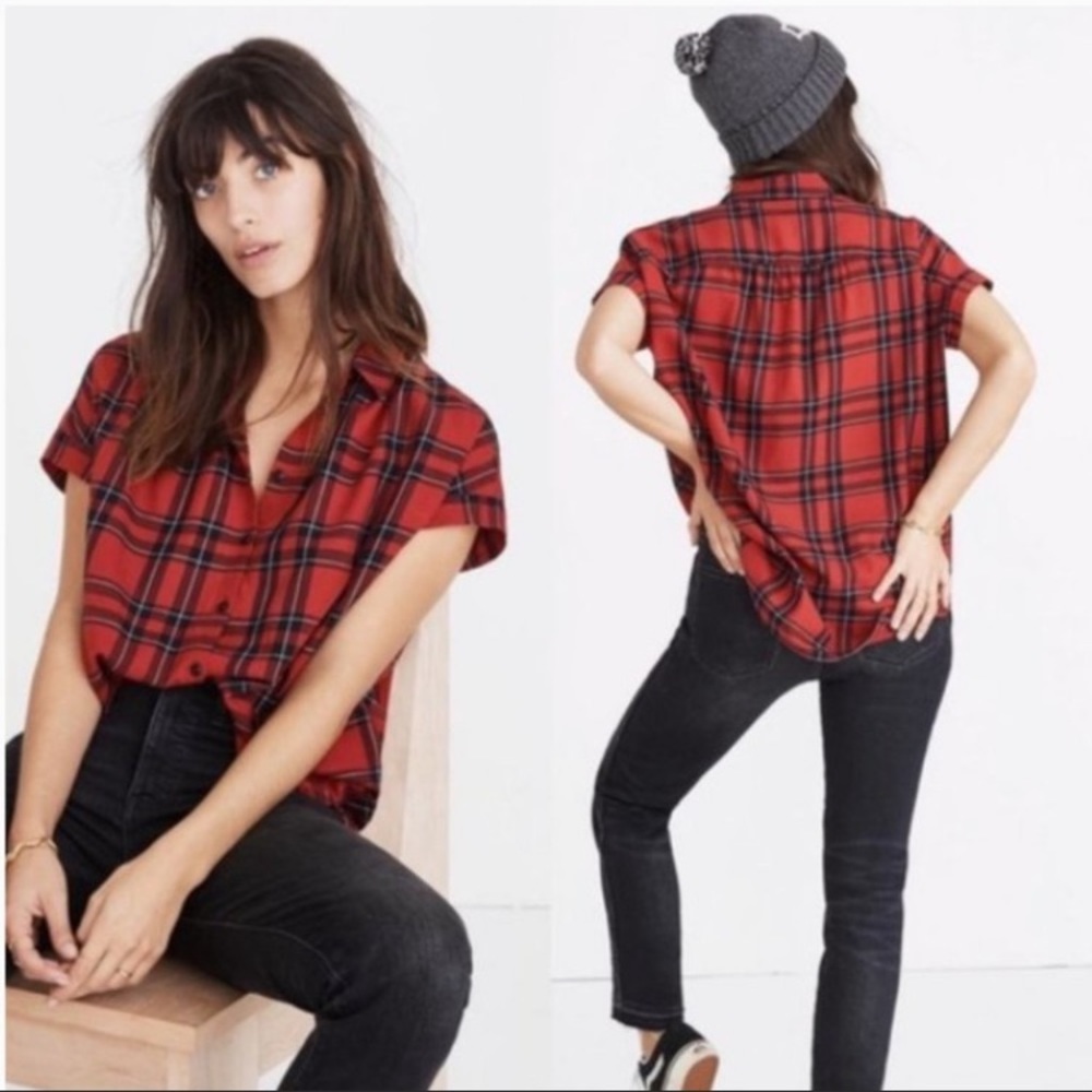 Madewell Central Shirt in Dahl Plaid size medium